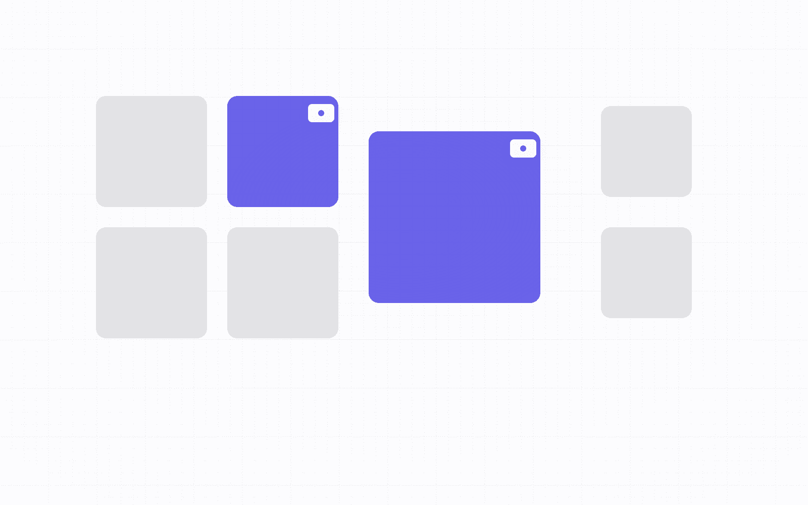 An abstract geometric banner of a product catalog grid with two featured tiles highlighted
